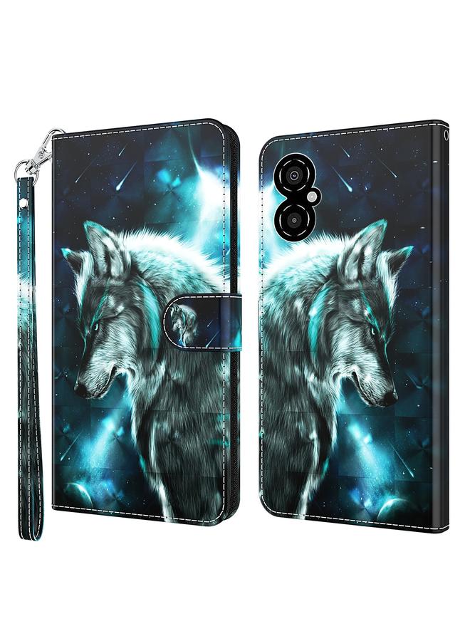 The Bros Case For Xiaomi Poco M4 5G/Redmi 10 5G 3D Painting Pattern TPU + PU Leather Phone Case