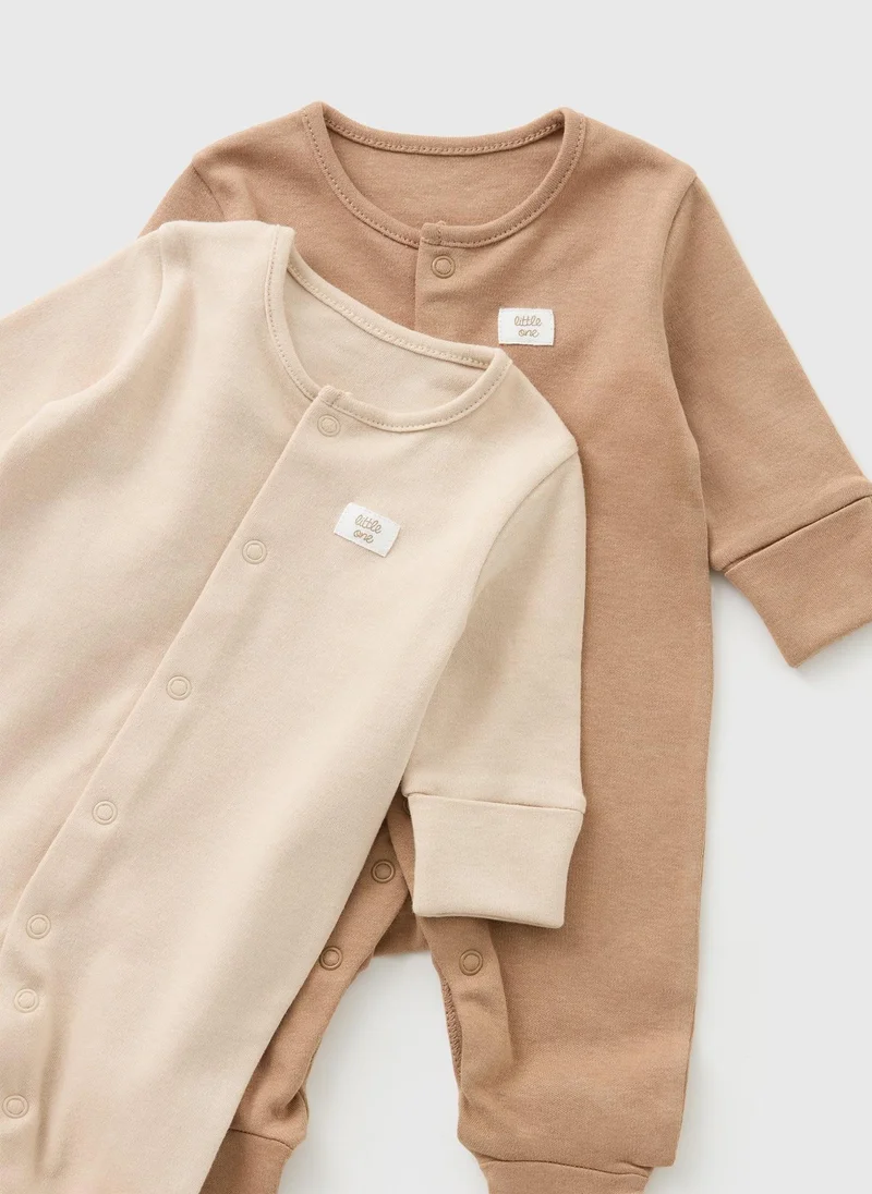 ماتلان 2 Pack Baby Brown Little One Sleepsuits