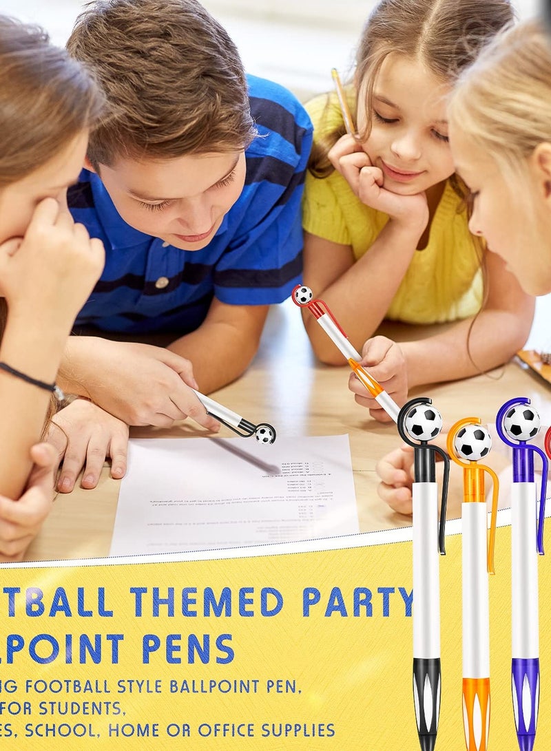 20 Soccer Ballpoint Pens with Soft Grip in 5 Colors, Retractable Design, Ideal for School and Football Fans - Image 2