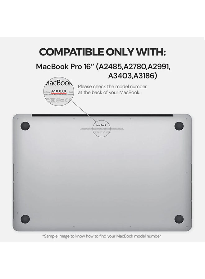 O Ozone Crystal Case Compatible with MacBook Pro 16 (A2485)M1 2021 (A2780)M2 (A2991)M3 2023 (A3403,A3186)M4 2024 Case+Keyboard Cover & Protector,Clear  - Image 5