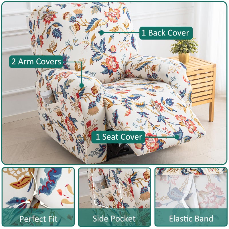 NILUOH Recliner Covers 4 Pieces Stretch Lazy Boy Recliner Chair Covers That Stay in Place, Covers for Electric Power Lift Reclining Chair, Washable Furniture Protector for Pet, Kids, Living Room - Image 2