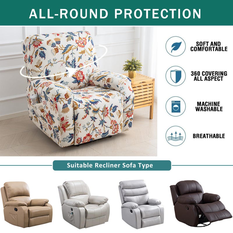NILUOH Recliner Covers 4 Pieces Stretch Lazy Boy Recliner Chair Covers That Stay in Place, Covers for Electric Power Lift Reclining Chair, Washable Furniture Protector for Pet, Kids, Living Room - Image 5