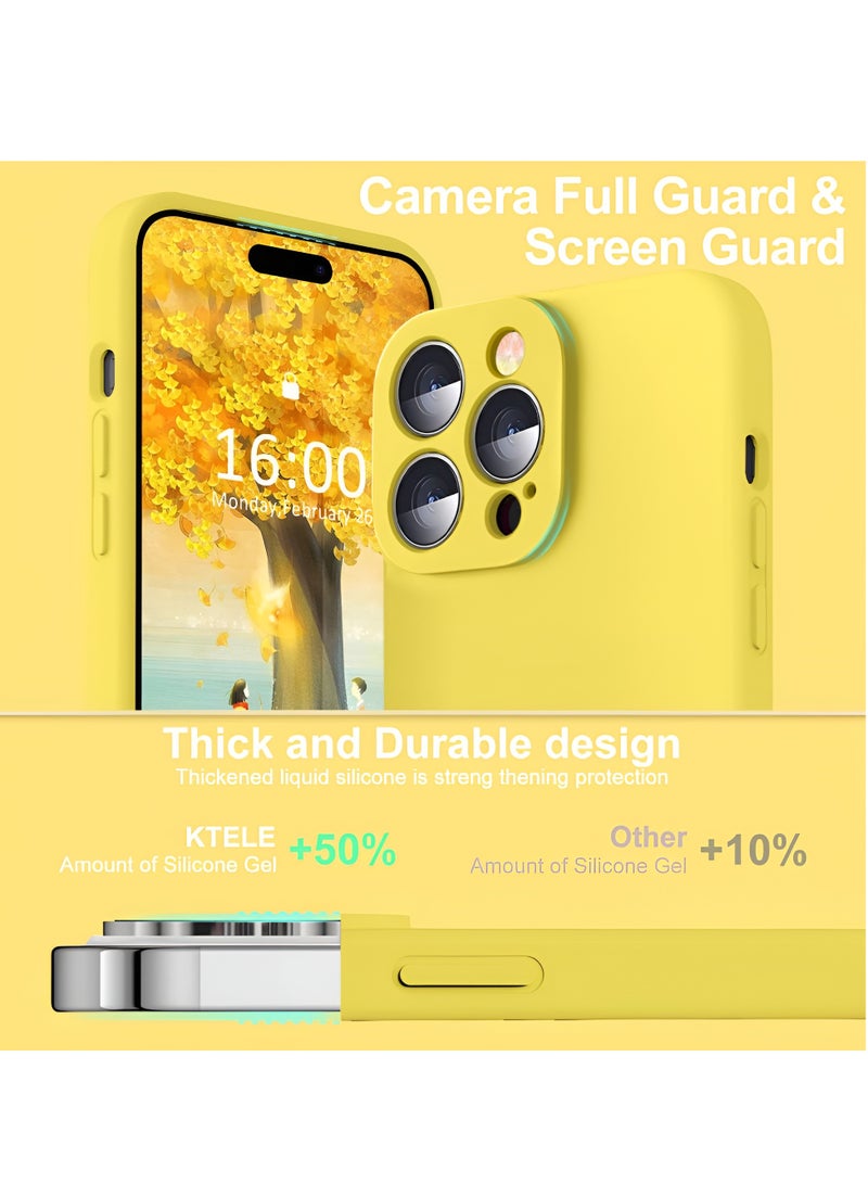 Houmt iPhone 14 Pro Case 6.1 Inch with 2Pack Screen Protector Soft Liquid Silicone Cover - Slim Fit Camera Protective Phone Case for Apple iPhone 14 Pro - Image 5