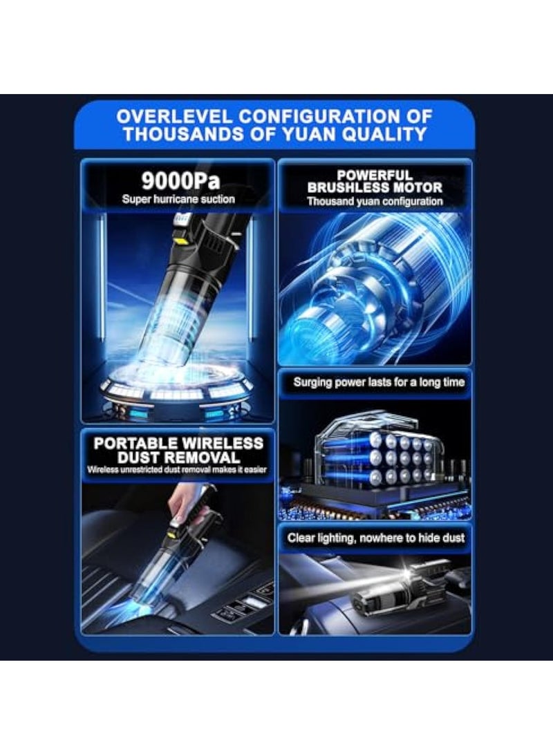 KASTWAVE Cordless Cleaner Vacuum, Handheld Vacuum Cordless, Cordless Vacuum Cleaner Lightweight Low-Noise, Handheld Vacuum 125ml Upgraded High Power, Mini Car Vacuum Cleaner for Home/Car/Pet hair/Dust with Led - Image 4