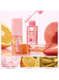 Marine Forest Pudaier Hydrating Lip Oil, Fruit Extract Lip Oil Tinted For Dry Lip And Lip Care, Shiny And Moisturizing Transparent Lip Oil Gloss (Orange)  - Image 1