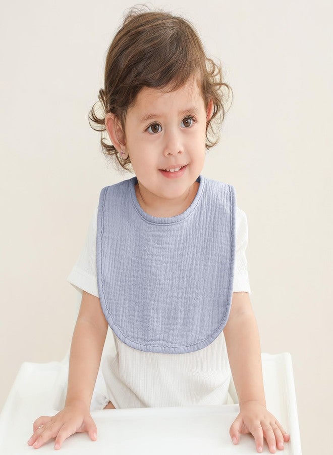 Susurration Muslin Baby Bibs 6 Pack Bandana Drool Bibs,Soft Square Adjustable Baby Drooling Bibs for Unisex Girls & Boys (Blue) - Image 5