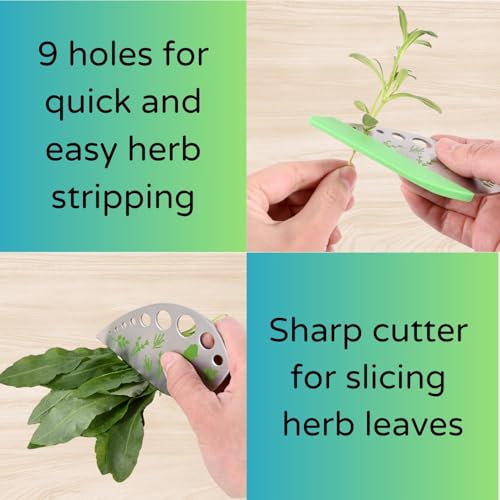 Boorika Herb Stripper – 9-Hole Stainless Steel Herb Peeler for Quick Leaf Stripping – Multi-Purpose Kale, Rosemary, and Basil Stripper with Cutting Edge – Durable & Easy to Clean Kitchen Gadget (2) - Image 3