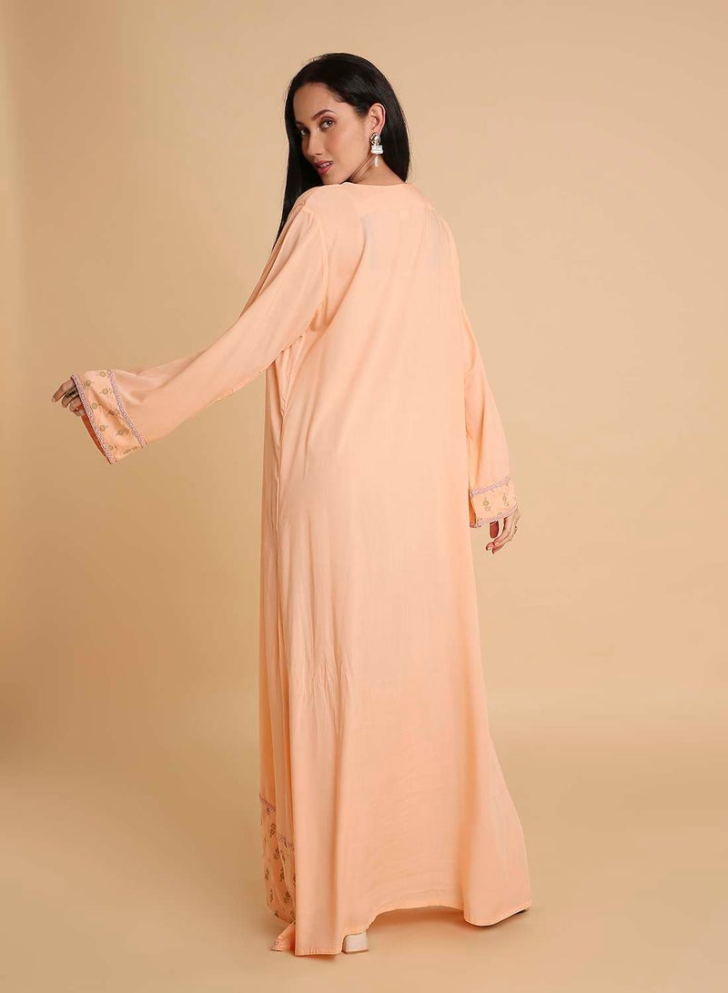 HANA & SARA womens simple & comfy long arabic kaftan jalabiya dress - Image 2