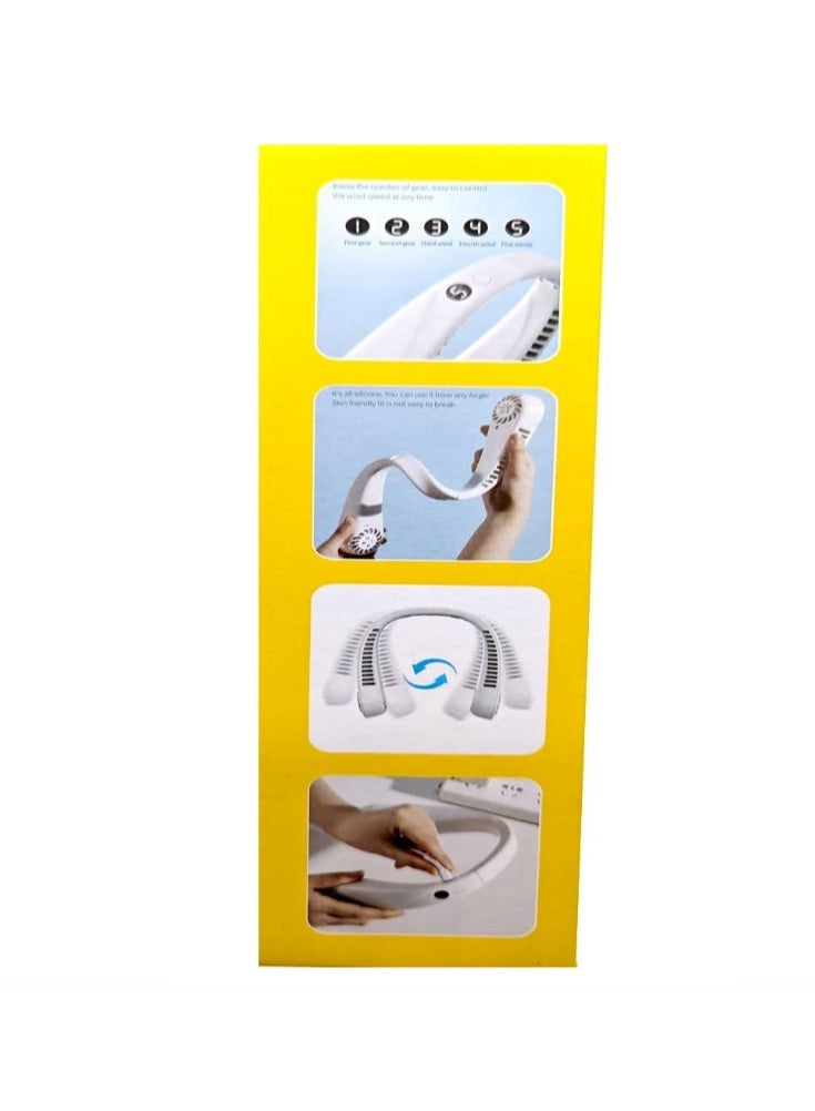 Denx Vaneless Hanging Neck Fan – Portable Hands-Free Personal Fan with Adjustable Airflow, Rechargeable Battery, and Lightweight Design for Outdoor Activities and Travel - Image 4