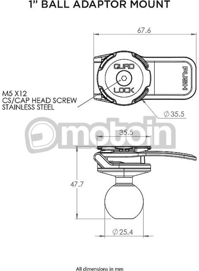Quad Lock  1" Ball Adapter - Image 2
