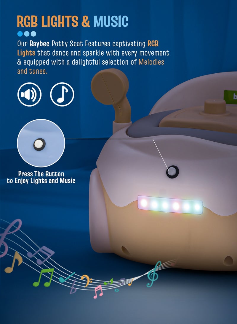 بيبي مقعد تدريب على استخدام المرحاض للأطفال من ويسترن تواليت مع غطاء إغلاق، صينية، ضوء وفرشاة تنظيف | كرسي مرحاض للأطفال | مقعد تدريب على استخدام المرحاض للأطفال الصغار من عمر سنة إلى ثلاث سنوات، لون أصفر - Image 4