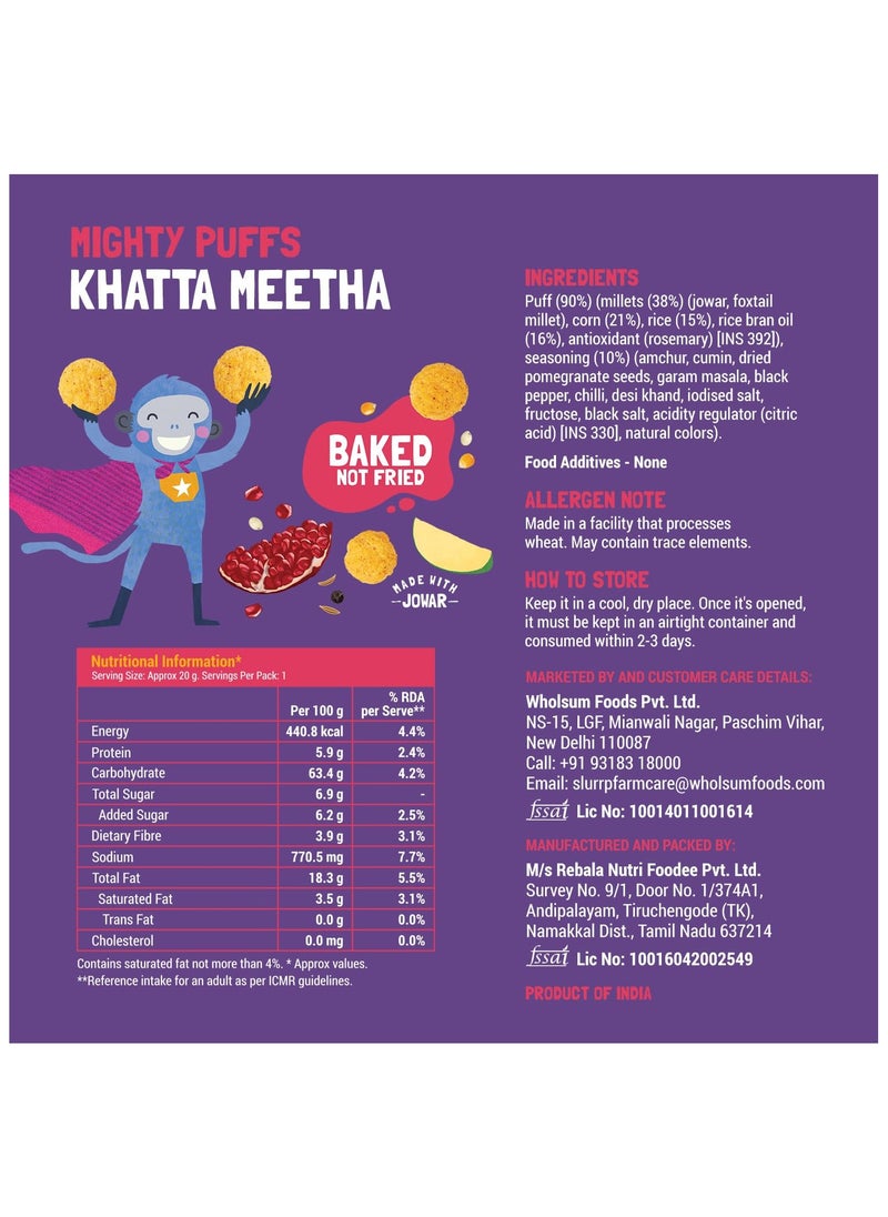 Slurrp Farm Mighty Jowar Puffs Khatta Meetha Mild Masala And Cheddar Cheese 6 x 20g  - Image 4