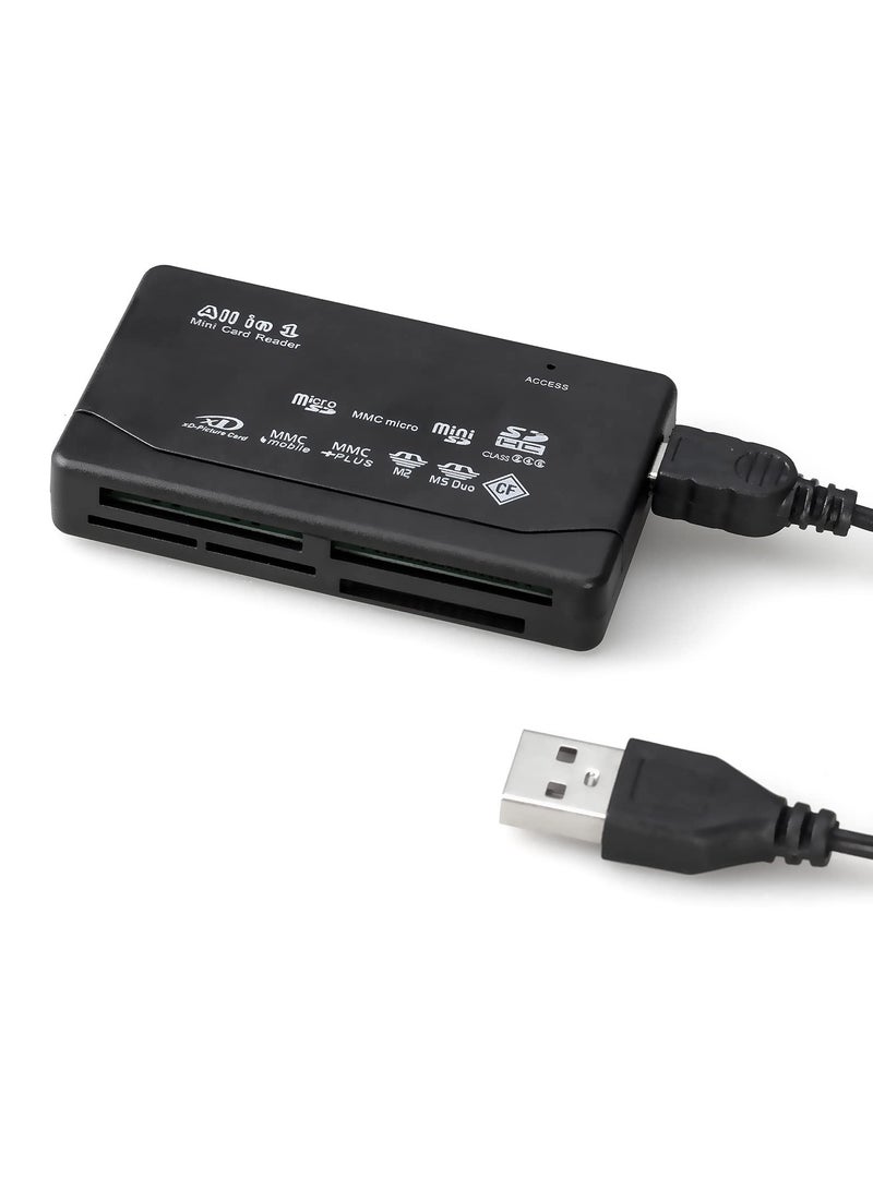 Excefore قارئ بطاقات الذاكرة 6 في 1 - قارئ بطاقات USB عالمي لبطاقة SD/Micro SD/CF/XD/MS Pro/M2 - Image 1
