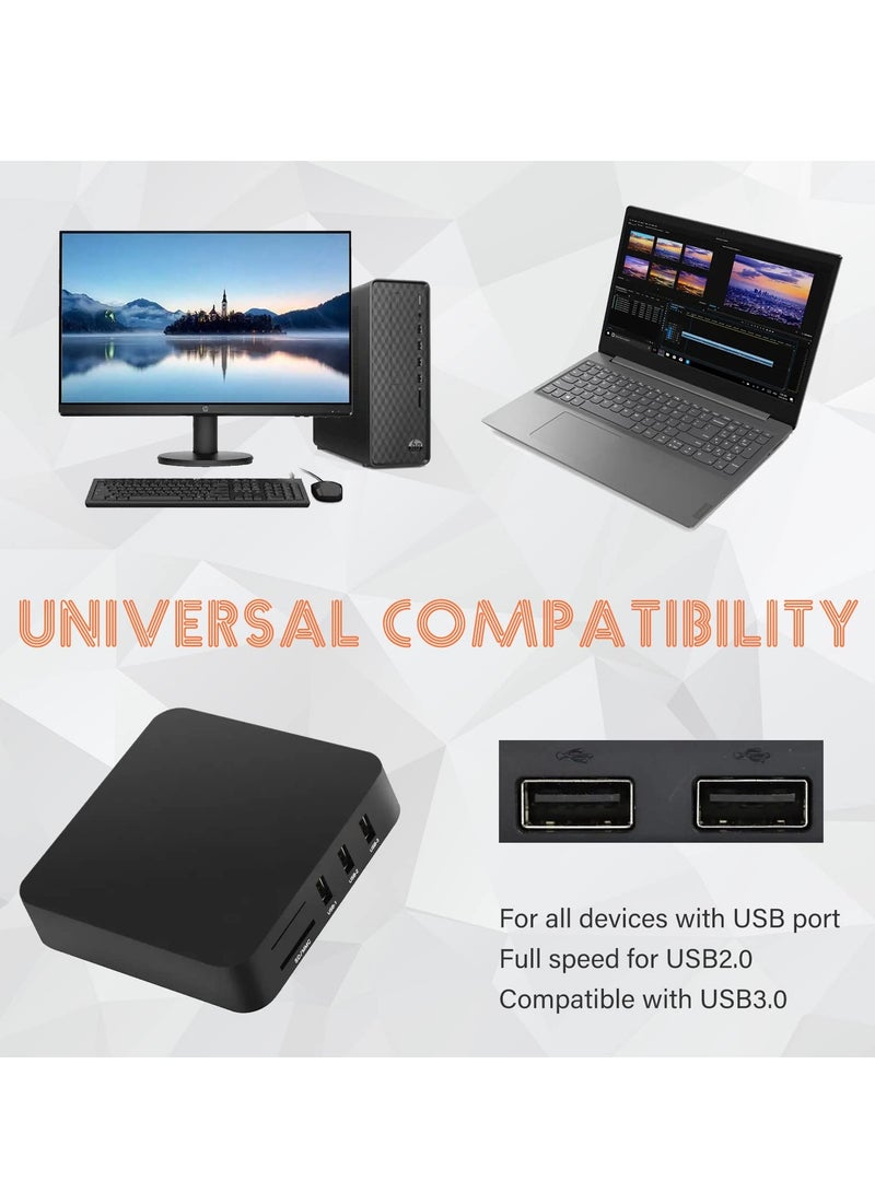 Excefore قارئ بطاقات الذاكرة 6 في 1 - قارئ بطاقات USB عالمي لبطاقة SD/Micro SD/CF/XD/MS Pro/M2 - Image 5