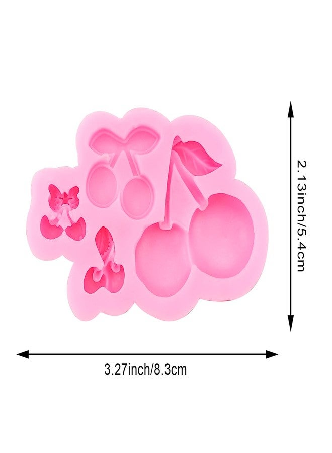 Arvintas 4PCS Cherry Silicone Molds, Cute Chocolate Molds, Cherry Leaves Fondant Mold for Fruit Cake Decorating Cupcake Topper Gum Paste Candy Polymer Clay - Image 2