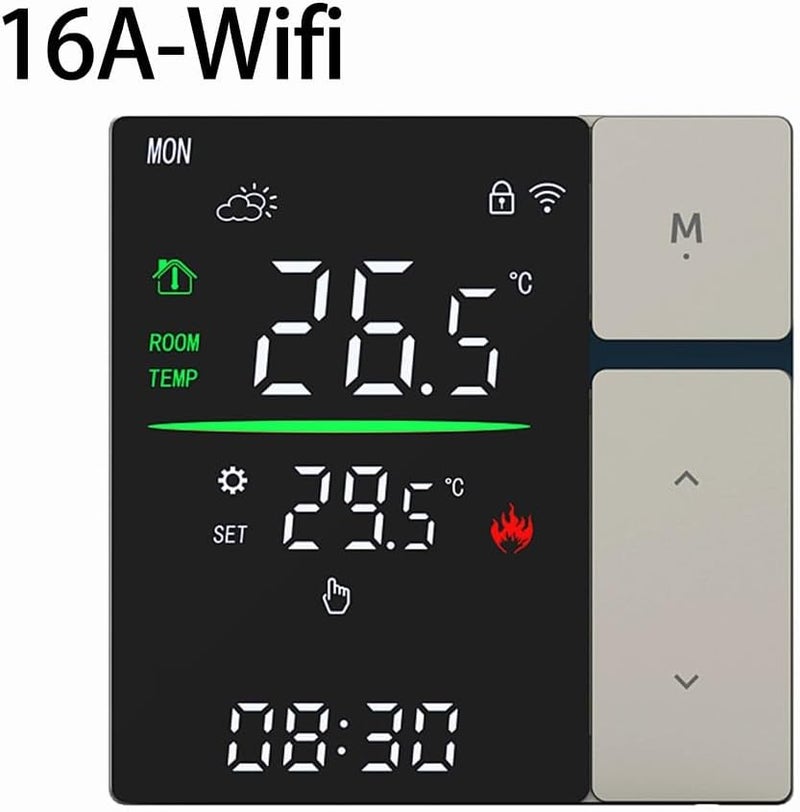 Smart WiFi Thermostat Programmable For Floor Heating Boiler Alexa Google Assistant Gray 16A WIFI - Image 3