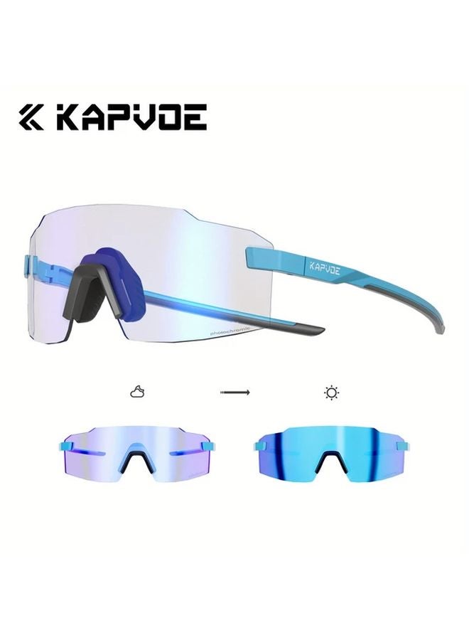 Kapvoe Photochromic Cycling Glasses Ultralight Anti Glare Anti Fog Color 05 For Road Bike Running Hiking Outdoor Sports - Image 1