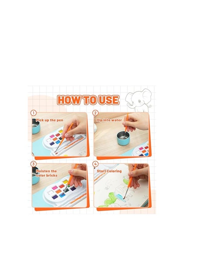 Paint with Water Books, Mess Free Watercolor Paints Set for Children, Kids Painting Books - pzsku/ZA8BB1EEB6899859B7401Z/45/_/1719592618/d613de29-3411-4ebd-aac1-e542f02a3d05