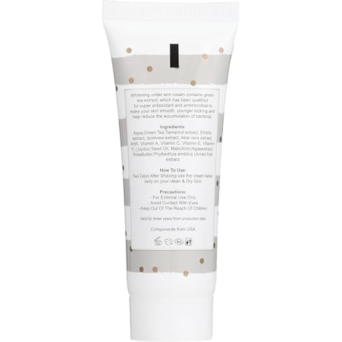 Saly Jolie Underarm Whitening Cream - With Aloe Vera & Green Tea Extract - 40ML Antibacterial, Brightening Lotion with Pearl Powder -For Smooth and Light Skin - Image 2