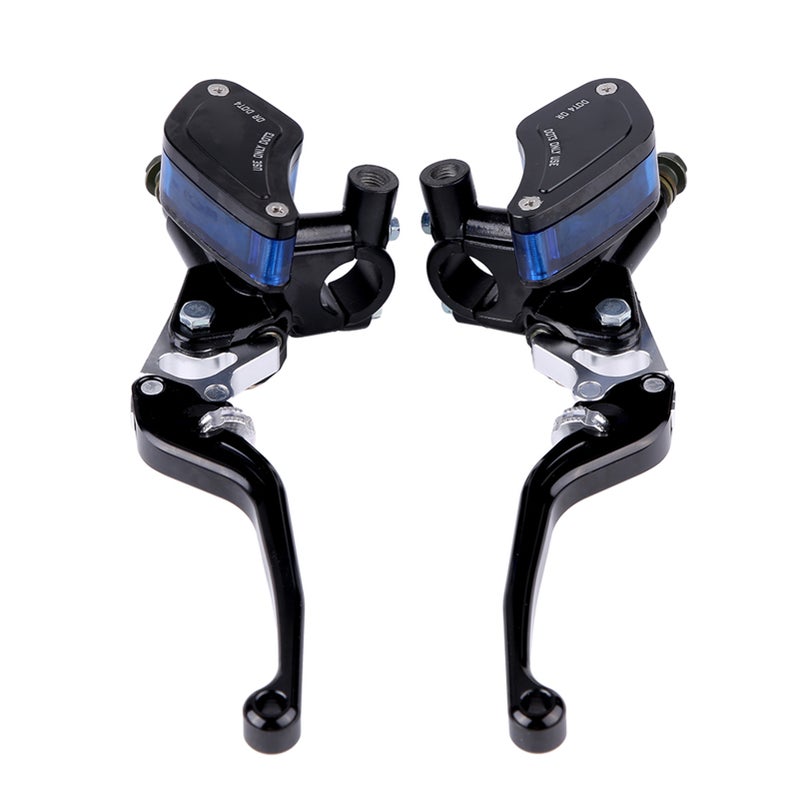 Pair of 22mm CNC Motorcycle Hydraulic Brake Pump Clutch Master Cylinder Lever Adjustable Black - Image 2