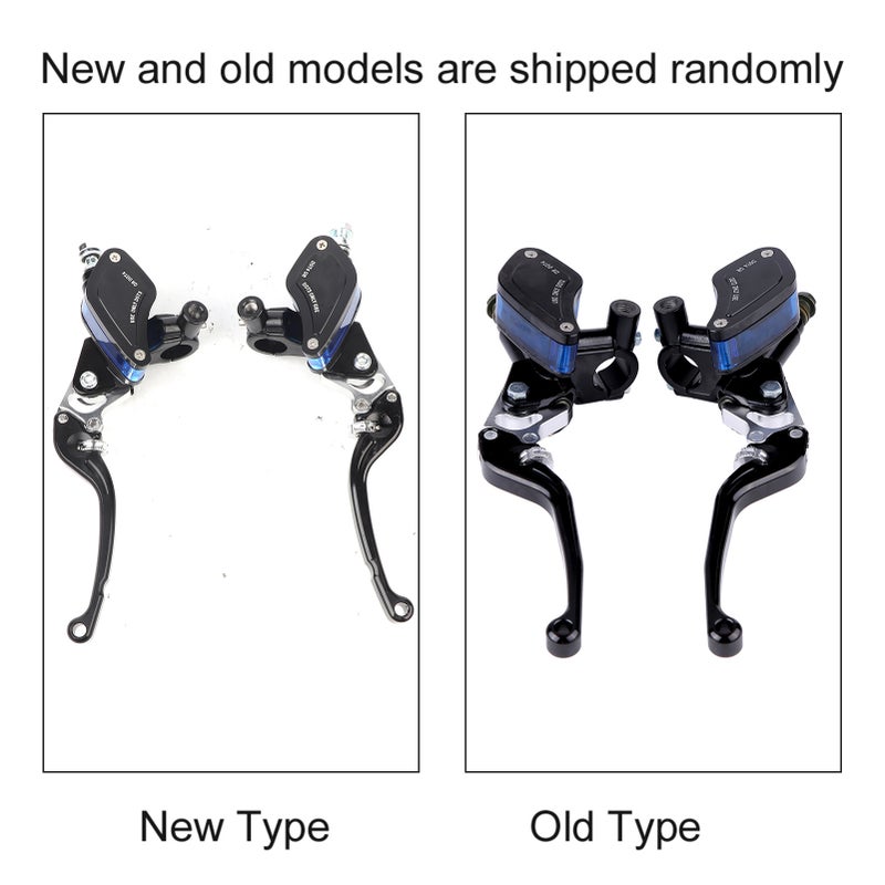 Pair of 22mm CNC Motorcycle Hydraulic Brake Pump Clutch Master Cylinder Lever Adjustable Black - Image 1