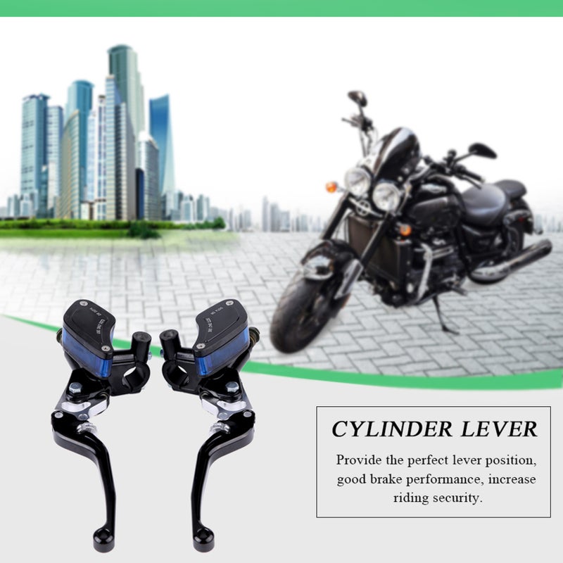 Pair of 22mm CNC Motorcycle Hydraulic Brake Pump Clutch Master Cylinder Lever Adjustable Black - Image 3