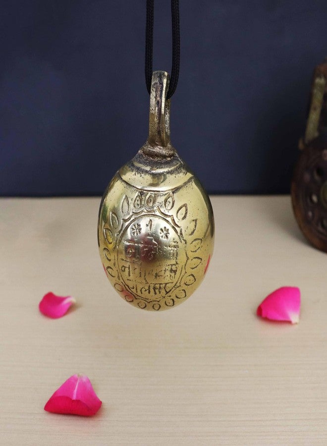 Putrika Traditional Brass Cow Bell for Door Hanging Decorative Bell Garden Bell Decorative Wall Hanging Home Wall Decor Indoor & Outdoor Decor[Weight: 250gm Dimension: 6cm*9cm]- Brass Cow Bell - Image 4