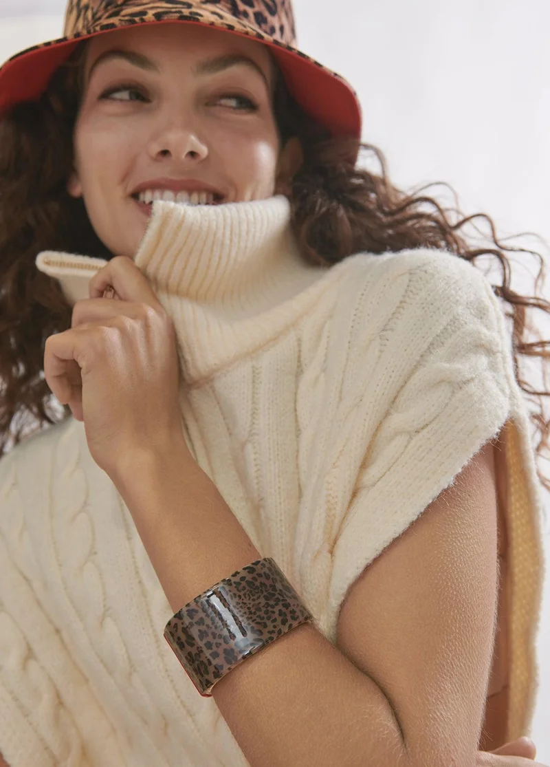 Lola Casademunt Contrast Animal Print Bracelet