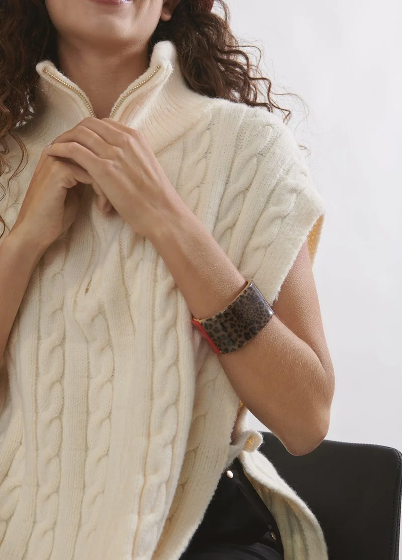 Lola Casademunt Contrast Animal Print Bracelet