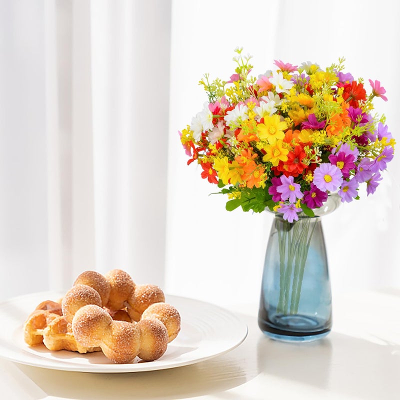 XONOR Artificial Cemetery Flowers Memorial Silk Daisy with Vase for Grave Headstone Decoration, Assorted Colors Daisy for Spring Summer Decoration - Image 5