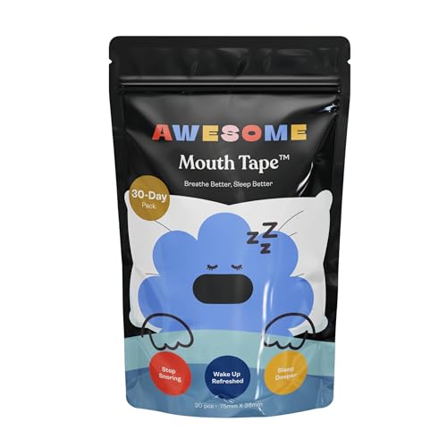 Awesome Mouth Tape for Sleeping – Stops Snoring n Mouth Breathing, Nasal Breathing, CDSCO Approved, Medical-Grade, Hypoallergenic, Skin-Friendly, 30 Strips - AWESOME Mouth Tape (pack of 1) - Image 2