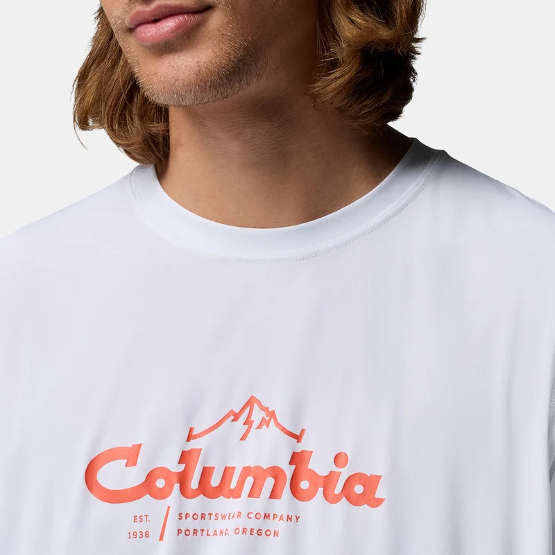 Columbia White Men's Zero Rules Light Technical Hiking T-Shirt for Men | Best Price UAE