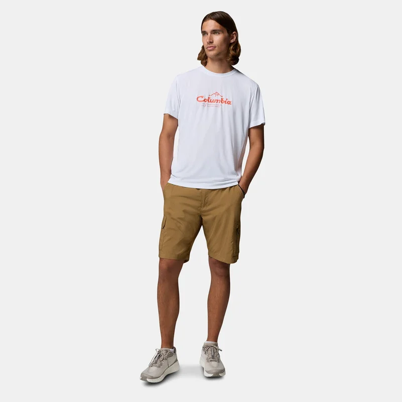 Columbia White Men's Zero Rules Light Technical Hiking T-Shirt for Men | Best Price UAE