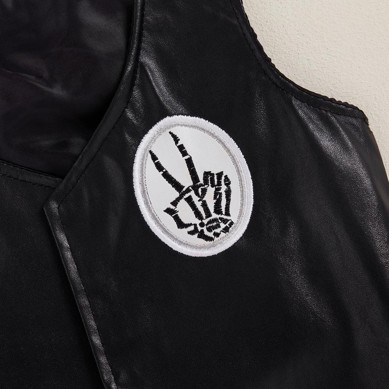 Bagilaanoe Toddler Baby Boy Girl 2nd Birthday Outfit Bad Two The Bone Letter Printed Vest Sleeveless Tops Jacket Waistcoat (Black, 2-3 Years) - Image 5