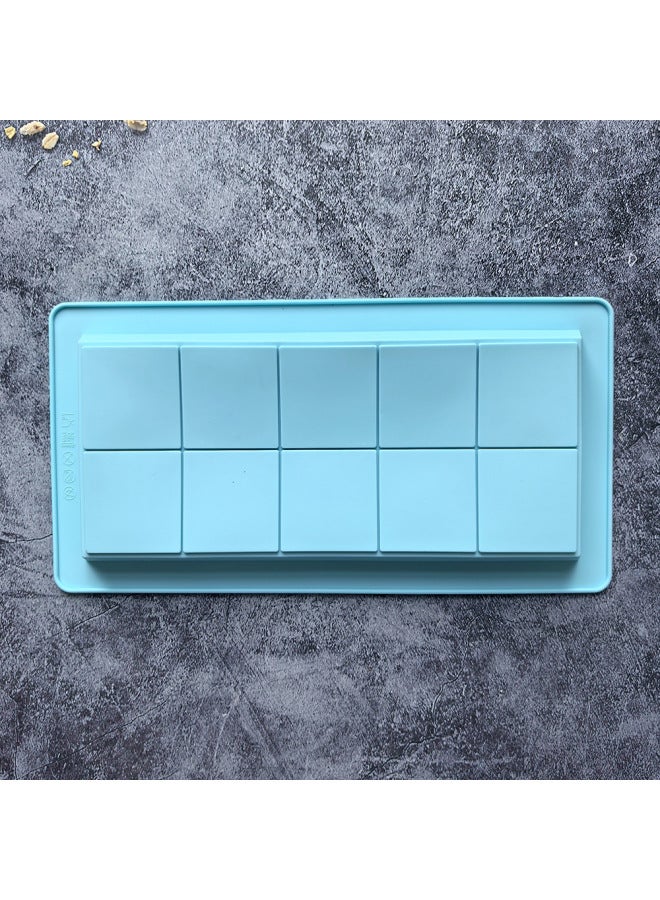 Full Version Of 10-Grids Chocolate Silicone Mold Rectangular Square Candy Bar Mold Chocolate Mold 784-Color:Nordic Blue - Image 1