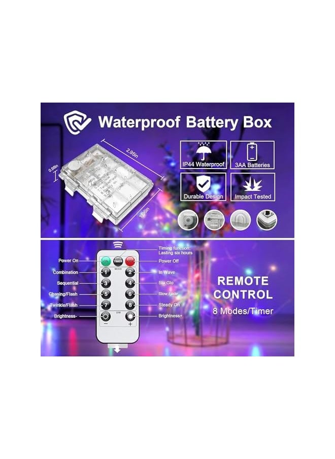 The Bros 2 Pack 20M 200LED Firefly String Lights Garden Home Party Wedding Festival Decorations Crafting Battery Operated Lights (Multi Colour/Battery/Remote)  - Image 3