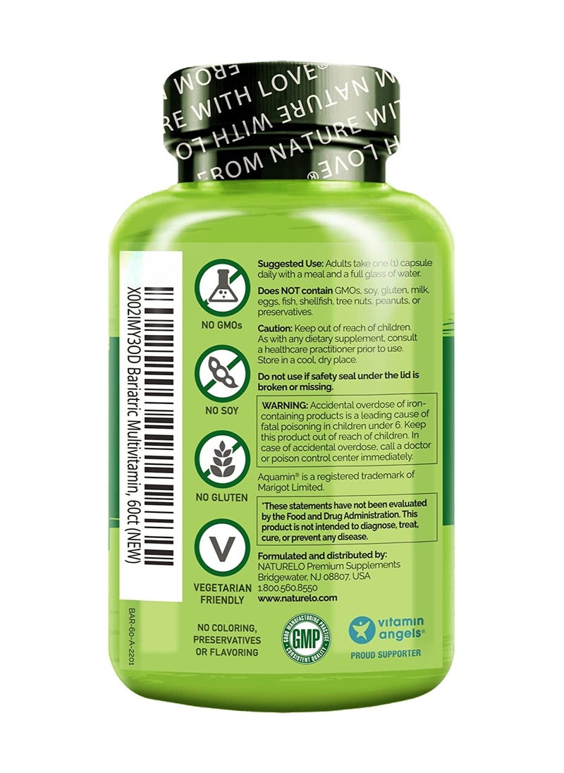 NATURELO - Bariatric Multivitamin with Iron 60 Vegetaian Capsules Dietary Supplements One Daily Multivitamin For Post Bariatric Surgery Patients - Image 1