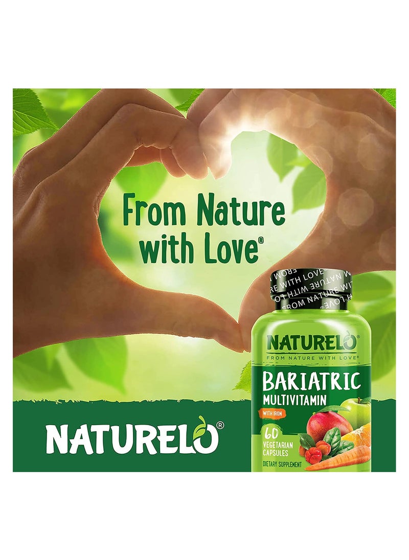 NATURELO - Bariatric Multivitamin with Iron 60 Vegetaian Capsules Dietary Supplements One Daily Multivitamin For Post Bariatric Surgery Patients - Image 1