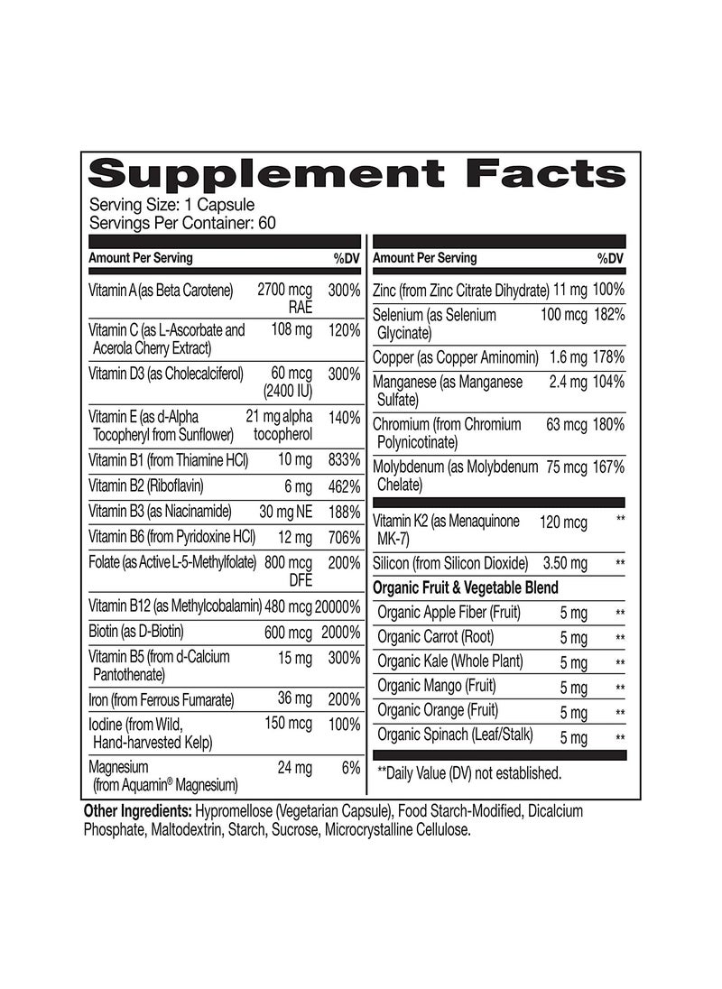 NATURELO - Bariatric Multivitamin with Iron 60 Vegetaian Capsules Dietary Supplements One Daily Multivitamin For Post Bariatric Surgery Patients - Image 1