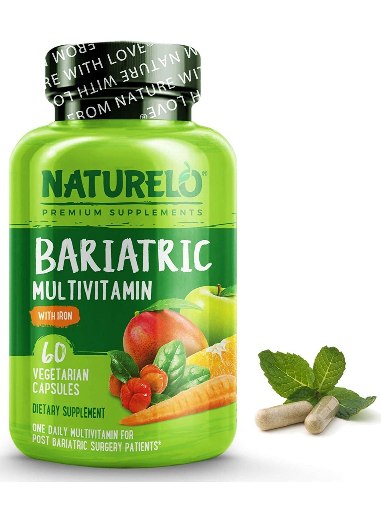 Bariatric Multivitamin with Iron 60 Vegetaian Capsules Dietary Supplements One Daily Multivitamin For Post Bariatric Surgery Patients 