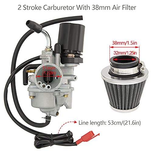 CMOOD 2 Stroke Carburetor Carb Compatible For Dinli 50cc 70cc 90cc 100cc 110cc ATV Quad Carb, For Dino Jp Beast Helix DL603 With 38mm Air Filter - Image 2