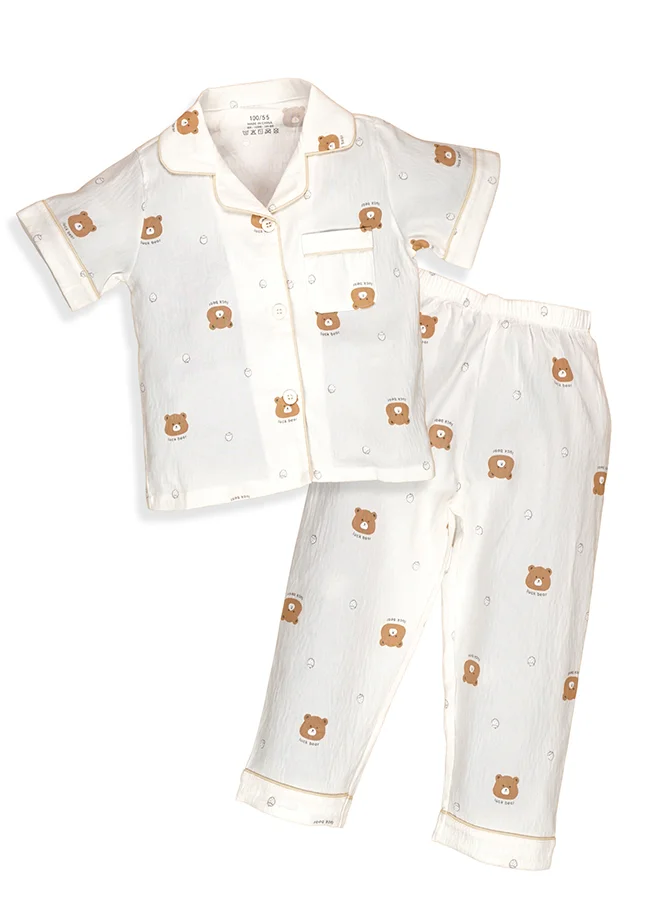 Little Surprise Box,Bear Face Strawberry Kids Nightsuit-3-4Y