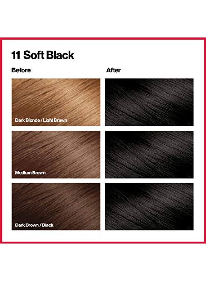Revlon Permanent Hair Color by Permanent Hair Dye Colorsilk with 100% Gray Coverage AmmoniaFree Keratin and Amino Acids 11 Soft Black 4.4 Oz (Pack of 1) - Image 3