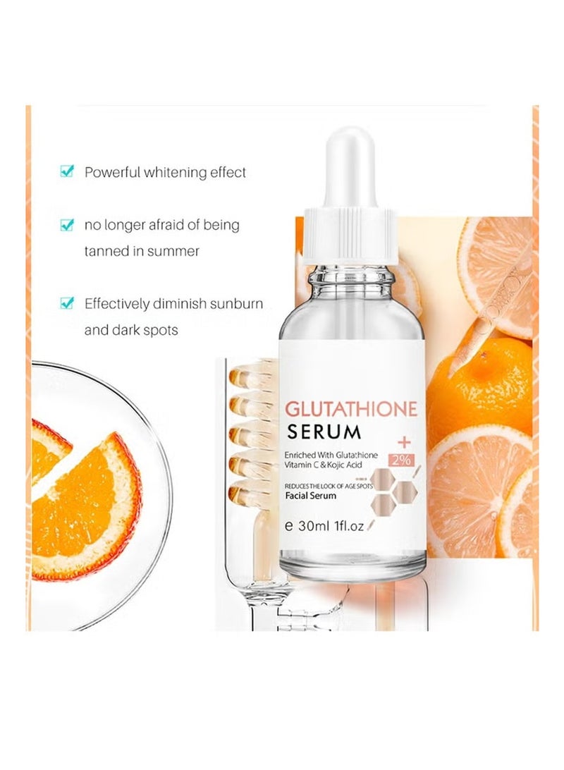 Lanthome Glutathione Serum, Glutathione White Serum, Enriched with Glutathione Vitamin C& Kojic Acid, Hydrating Moisturizing Brightening Skin Reduces Fine Lines & Wrinkles, Dark Spot Remover Face Serum - Image 2