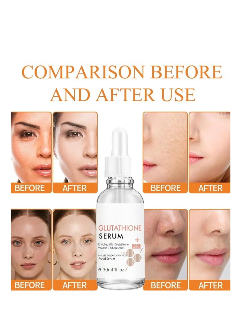 Lanthome Glutathione Serum, Glutathione White Serum, Enriched with Glutathione Vitamin C& Kojic Acid, Hydrating Moisturizing Brightening Skin Reduces Fine Lines & Wrinkles, Dark Spot Remover Face Serum - Image 5