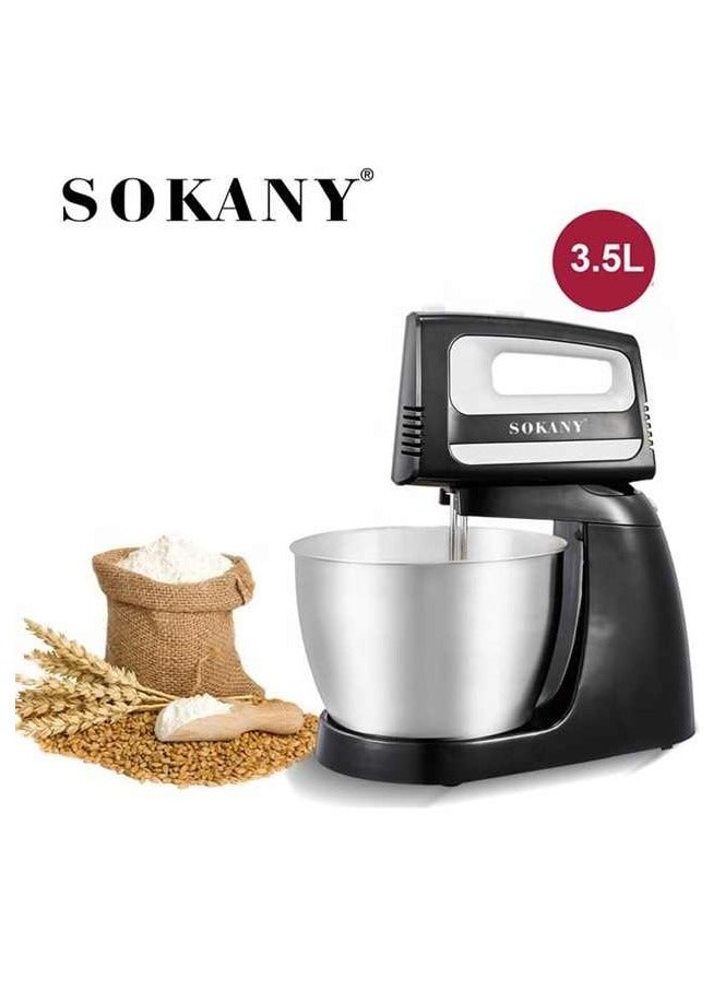 sokany Stand Mixer with 3.5L Bowl, 6-Speed Electric Mixer with Dough Hook, Whisk & Flat Beater, Perfect for Baking, Mixing, and Kneading - Image 1