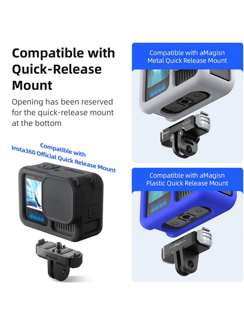 Silicone Protective Case for GoPro Hero13 Black Screen Protectors& Lens Caps&Lanyard for Go Pro Hero 13 Black Accessories Kit (Blue)  - Image 3