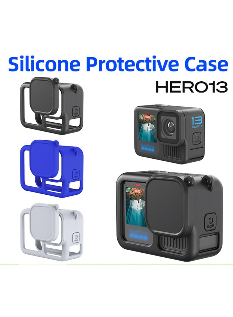 Silicone Protective Case for GoPro Hero13 Black Screen Protectors& Lens Caps&Lanyard for Go Pro Hero 13 Black Accessories Kit (Blue)  - Image 2
