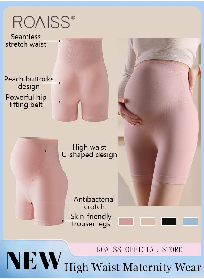 roaiss - Comfortable and Supportive Maternity Leggings for Plus Size Women High Waisted Seamless Design with Belly Support Anti Slip Features Relieves Waist Pressure Elastic and Skin Friendly Fabric - Image 1