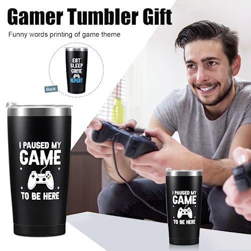 TuSuQing Gamer Gifts for Men Boyfriend Teenage Boy Birthday Christmas Gifts Box Year Old Kids Son Easter Basket Stuff Game Room Decor Valentines Gaming Gift for Him Man Video Game Lover Gamer Tumbler+Pillow - Image 2